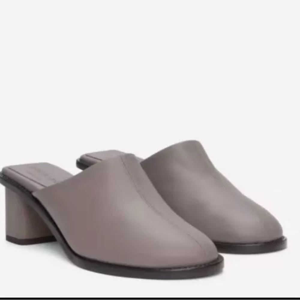 Everlane the artist Slip in Chunky Heel Mules sz 9 NWOB